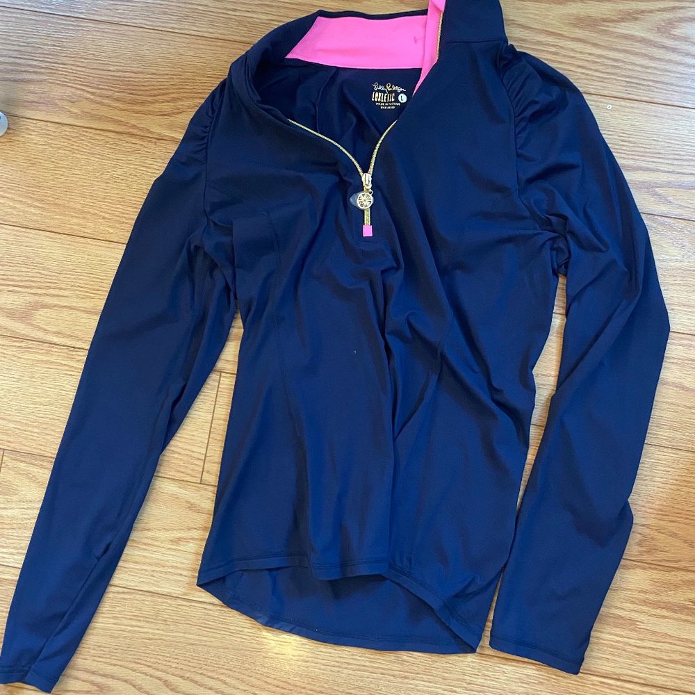Navy Lilly Pulitzer Luxletic Quarter Zip